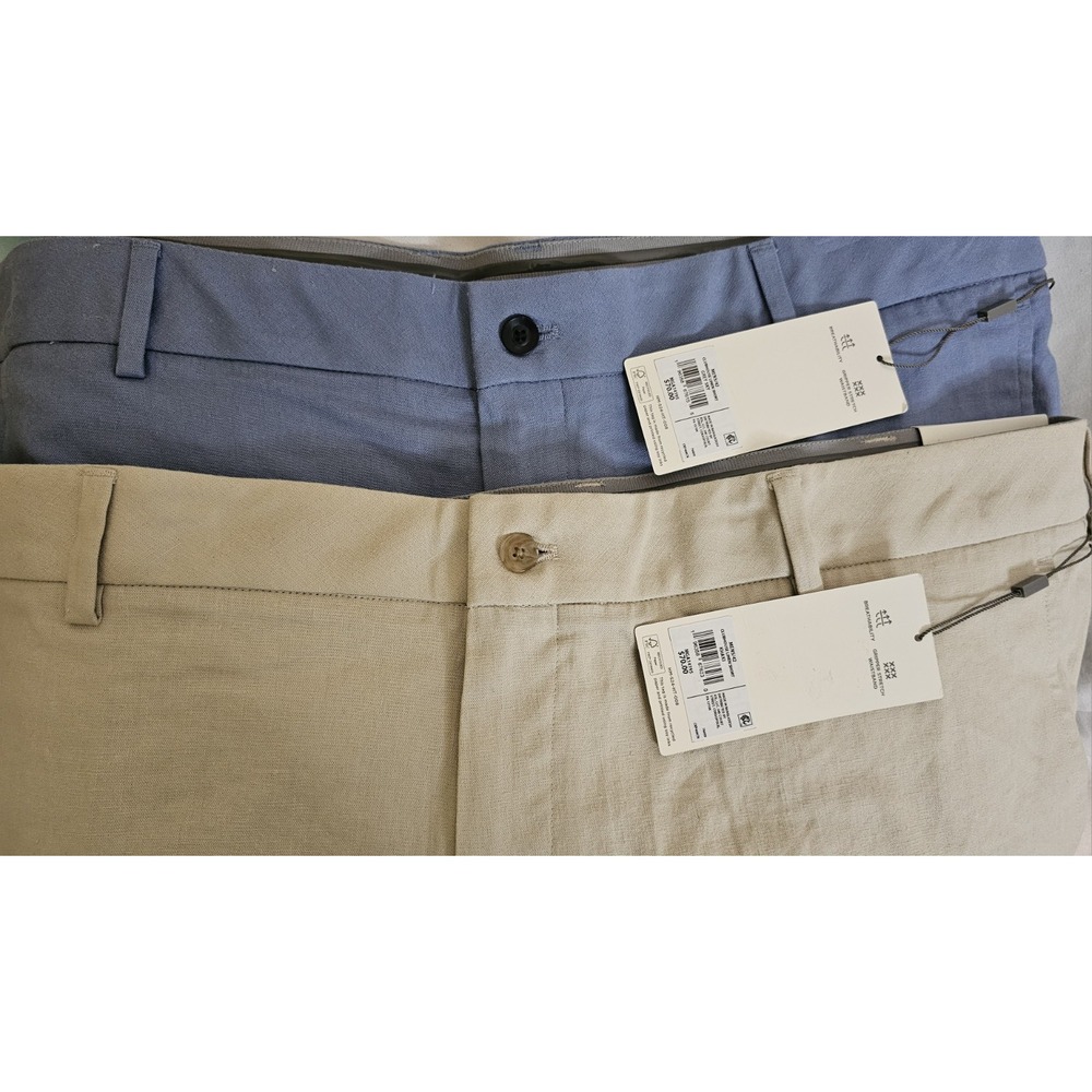 NWT 2 Short Lot Walter Hagen Mens 42 Clubhouse Linen Short Grey Sky And Khaki